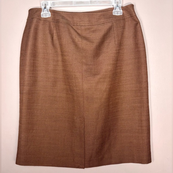 TALBOTS Brown Pencil Skirt with Gold Buttons - Picture 3 of 3